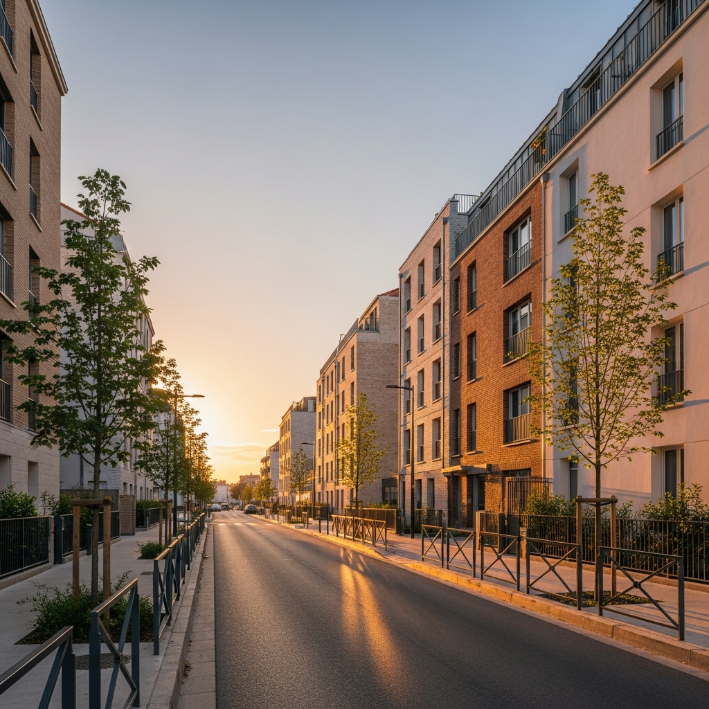 Vue aérienne des quartiers résidentiels à Orly 94310