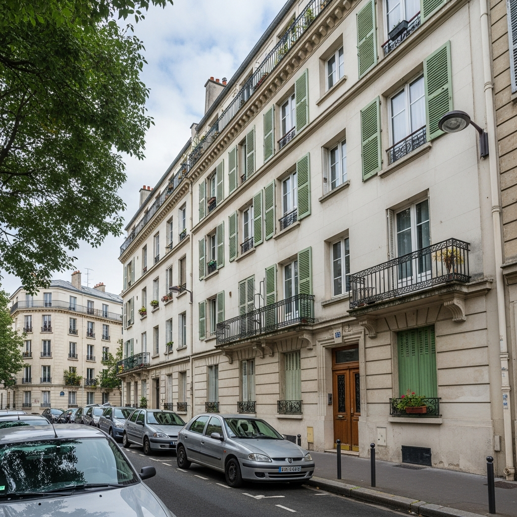 Vue de la Rue des Maçons à Orly avec des maisons et immeubles résidentiels
