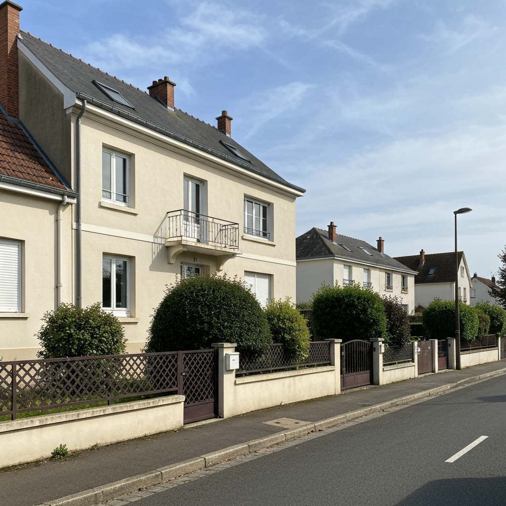 Vue d'une maison familiale dans le quartier Parc de la Cloche à Orly