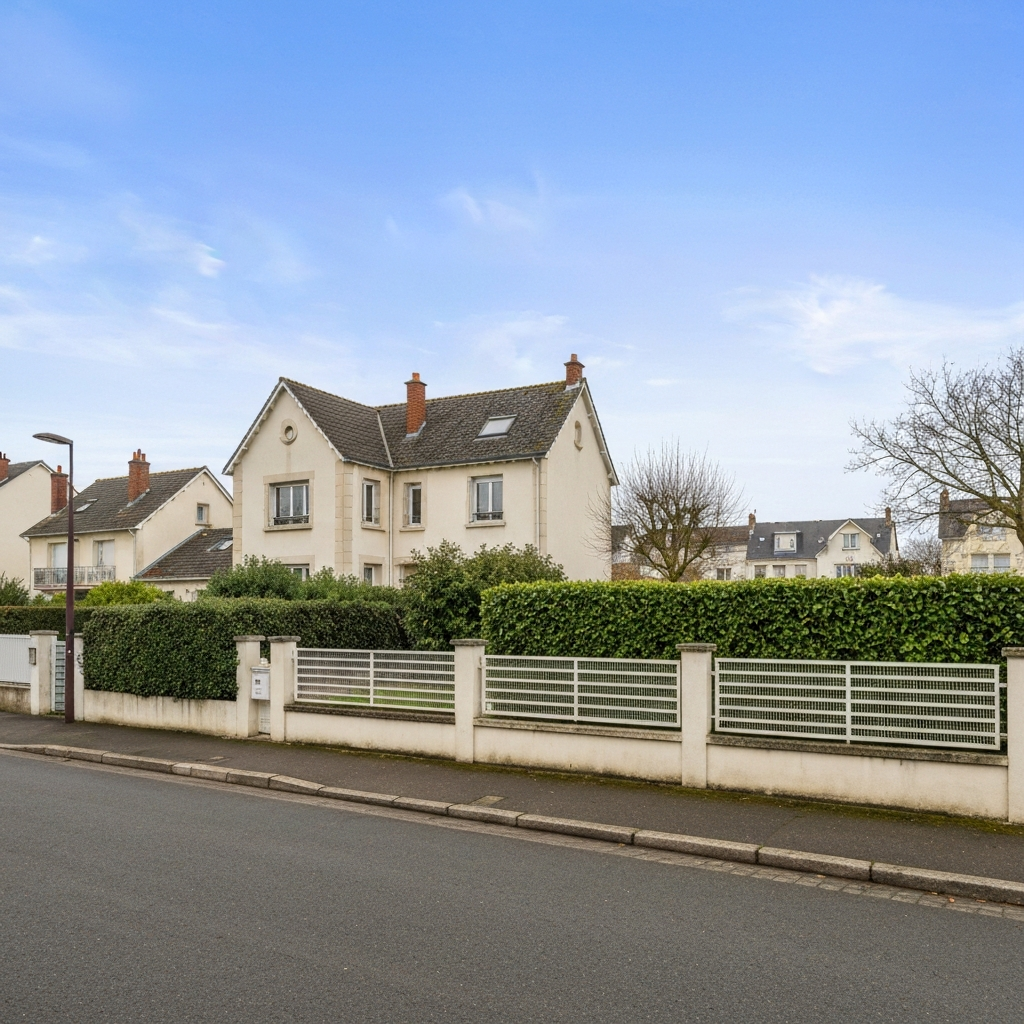 Vue de la façade d'une maison dans la rue du Commerce à Orly pour estimation immobilière