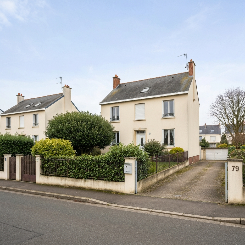 Vue aérienne d'une maison dans le quartier Cité Jardin à Orly