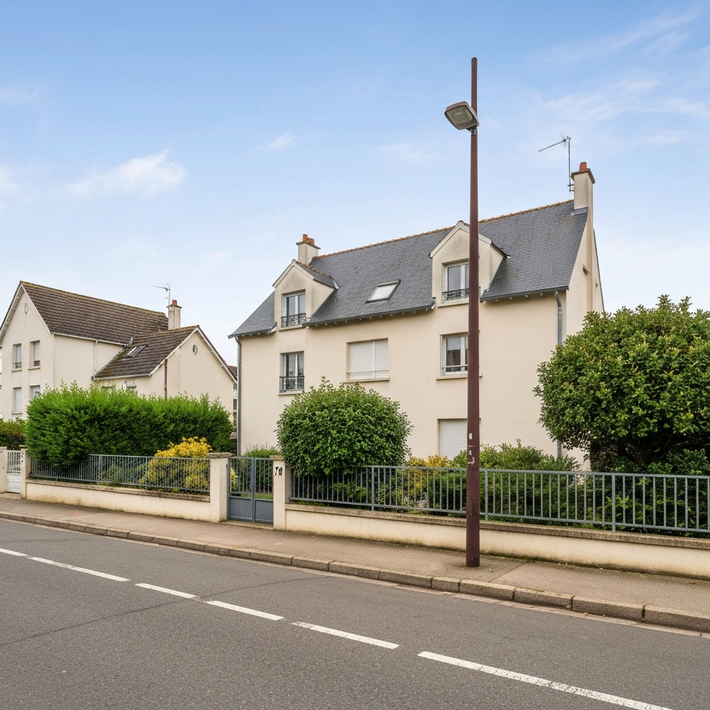 Vue extérieure d'une maison située rue d’Anne Georges Leygues à Orly Cité Jardin